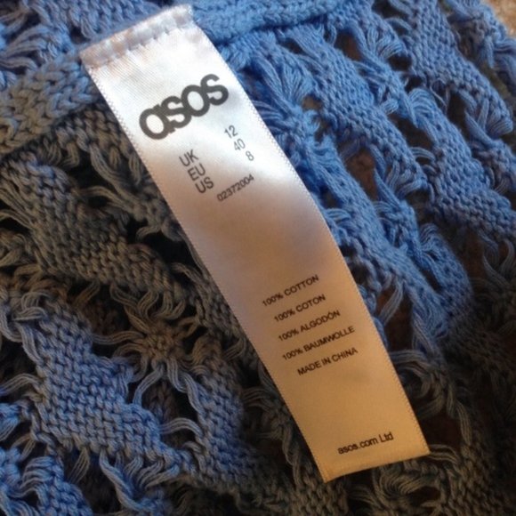 Asos crochet lace knit shawl cardigan flowy boho bohemian festival trendy - Picture 4 of 5